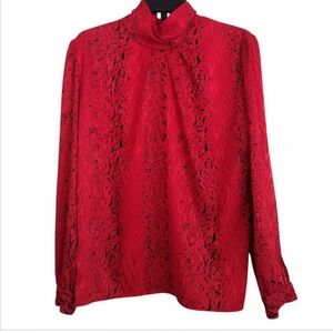 Nordstrom Town Square Vintage Elegant Red Women's Top Size 14